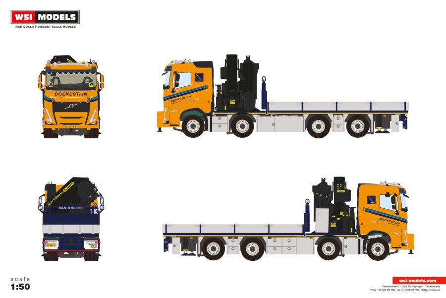 WSI Volvo FH5 Sleeper Flatbed Palfinger PK 92002 + JIB