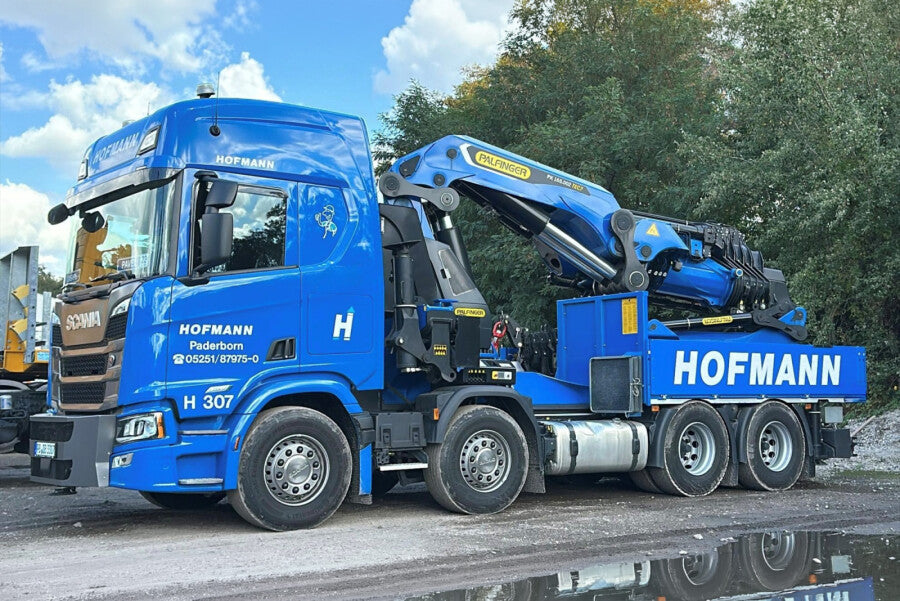 WSI Hofmann; SCANIA R HIGHLINE CR20H 8X4 WITH PALFINGER PK 165.002 TEC 7 + JIB