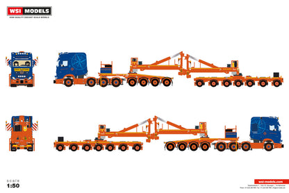WSI Navigator Transport; MERCEDES-BENZ ACTROS MP5 GIGA SPACE 8X4 WIND MILL TRAILER WITH 4 AXLE DOLLY - 7 AXLE
