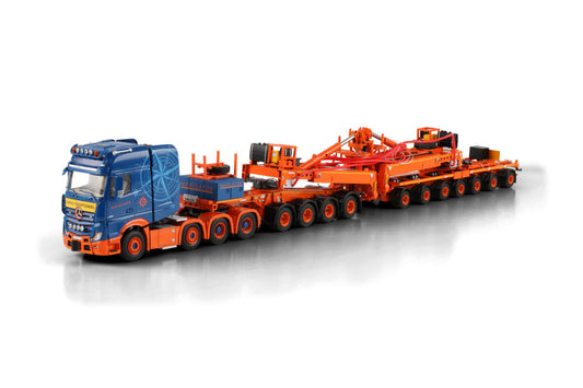 WSI Navigator Transport; MERCEDES-BENZ ACTROS MP5 GIGA SPACE 8X4 WIND MILL TRAILER WITH 4 AXLE DOLLY - 7 AXLE AND WINDMILL TOWER SECTION
